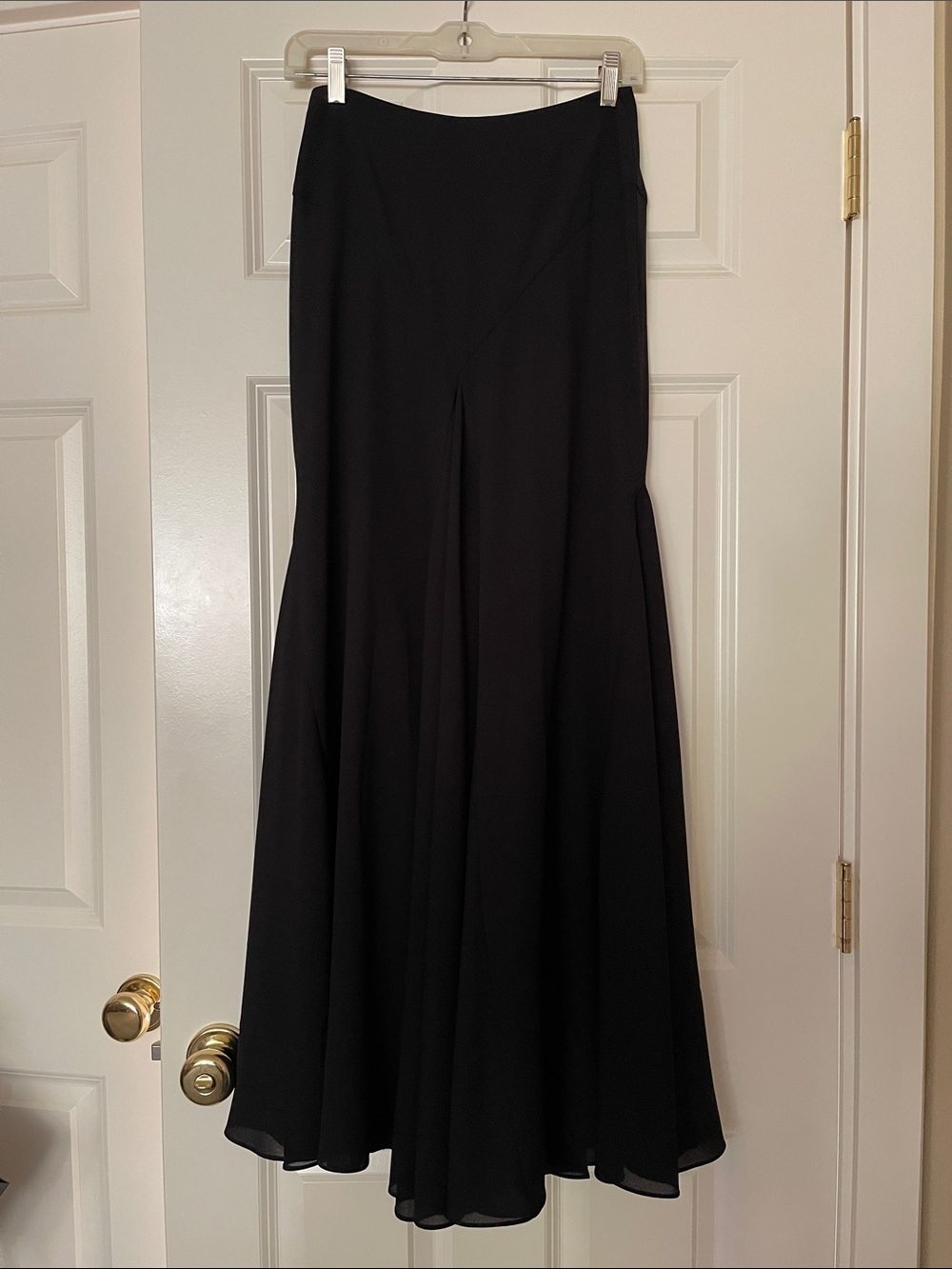 Ronny Kobo Collection Black Maxi Skirt with Flared Panels